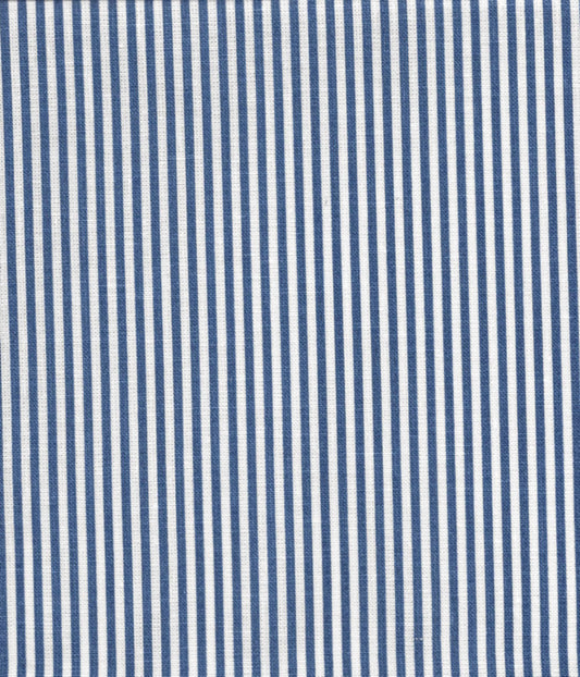 6920W-17 LILA STRIPE Navy on White Linen Quadrille Fabric