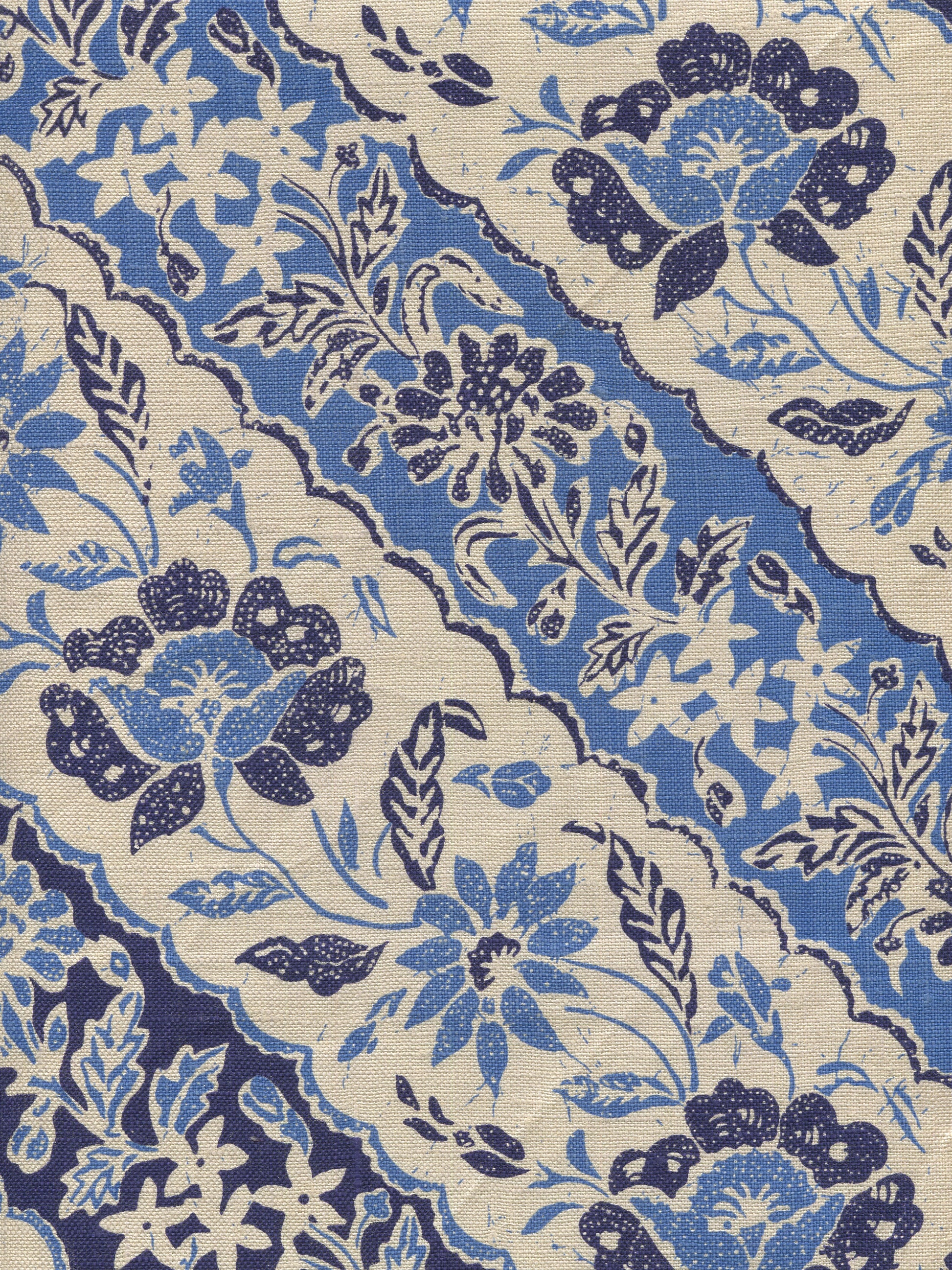 7810T-05 LIM DIAGONAL Blue Navy on Tan Quadrille Fabric