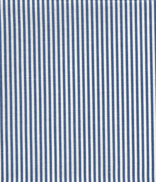 6930W-17 LULU STRIPE Navy on White Linen Quadrille Fabric