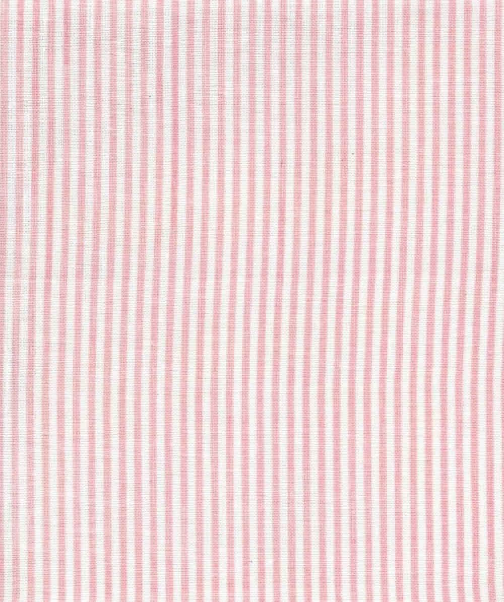 6930W-15 LULU STRIPE Soft Pink on White Linen Quadrille Fabric