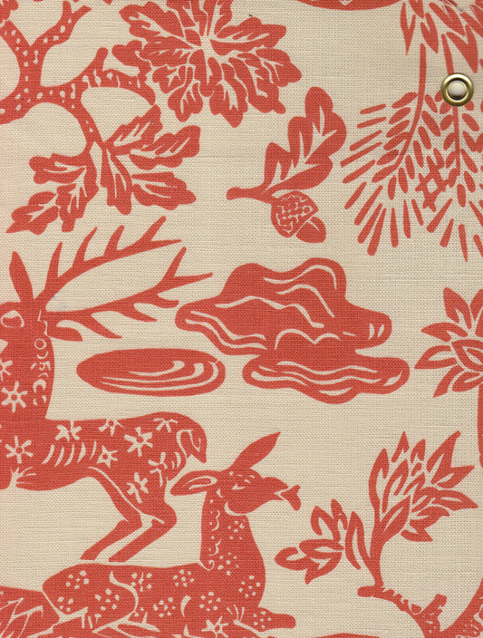 302450T-04 Magic Garden Burnt Orange on Tan Quadrille Fabric