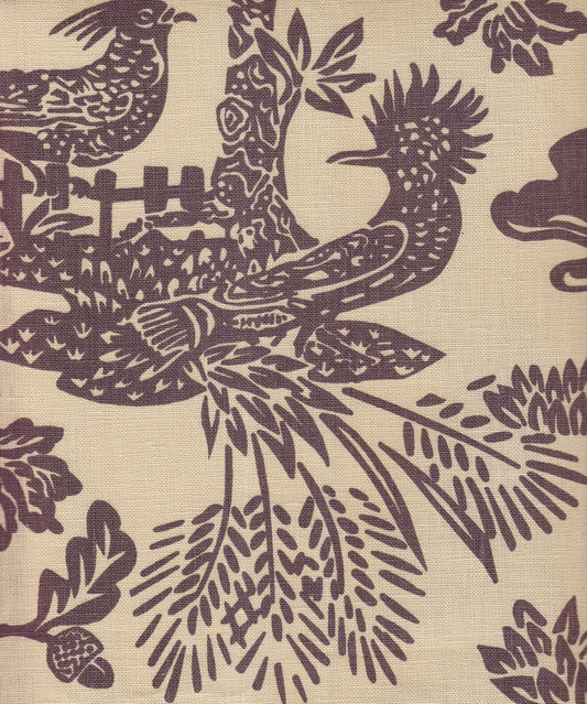 302450T-05 Magic Garden Gray on Tan Quadrille Fabric