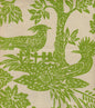 302450T-03 Magic Garden Green on Tan Quadrille Fabric