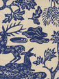 302450T-06 Magic Garden Navy on Tan Quadrille Fabric