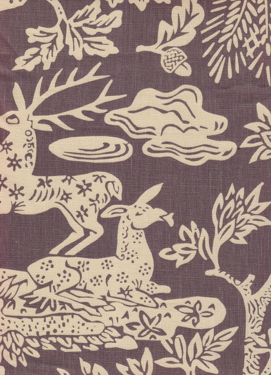 302455T-05 Magic Garden Reverse Gray on Tan Quadrille Fabric