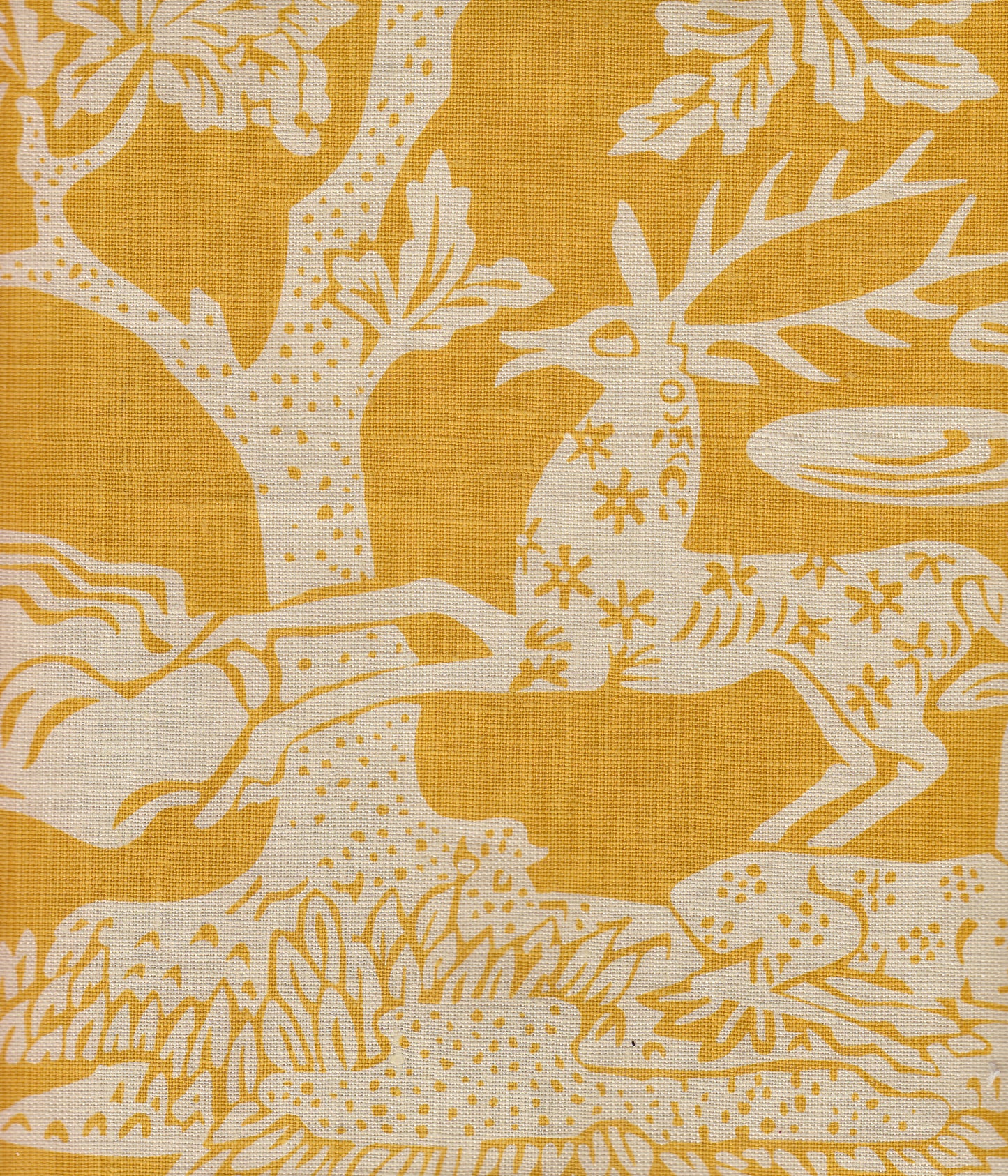 302455T-02 Magic Garden Reverse Yellowe on Tan Quadrille Fabric