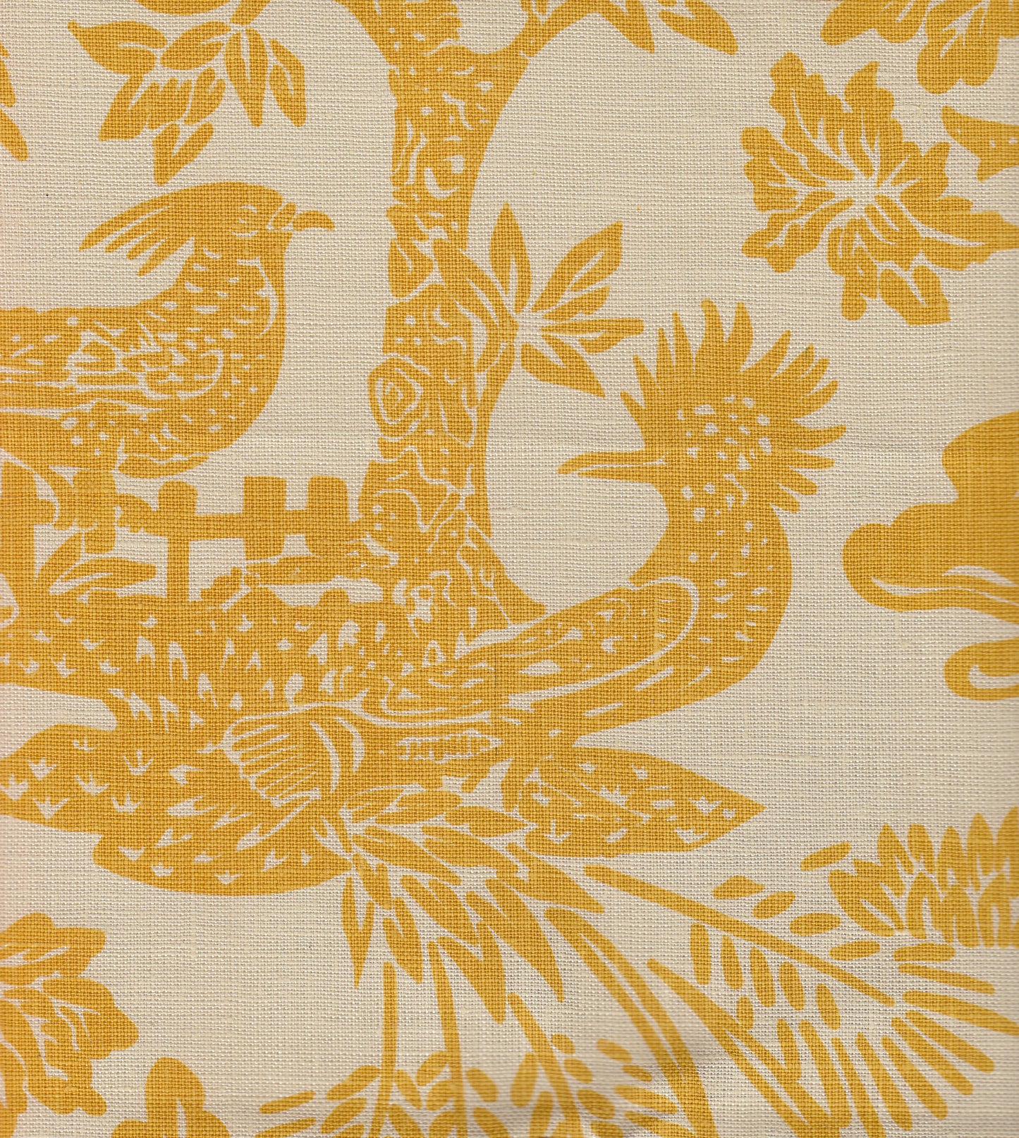 302450T-02 Magic Garden Yellow on Tan Quadrille Fabric