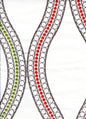 020110T-E Le Cirque Embroidery Yellow Orange Red Green  Quadrille Fabric