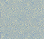 2510L-05 MAZE New Navy on Tint Quadrille Fabric