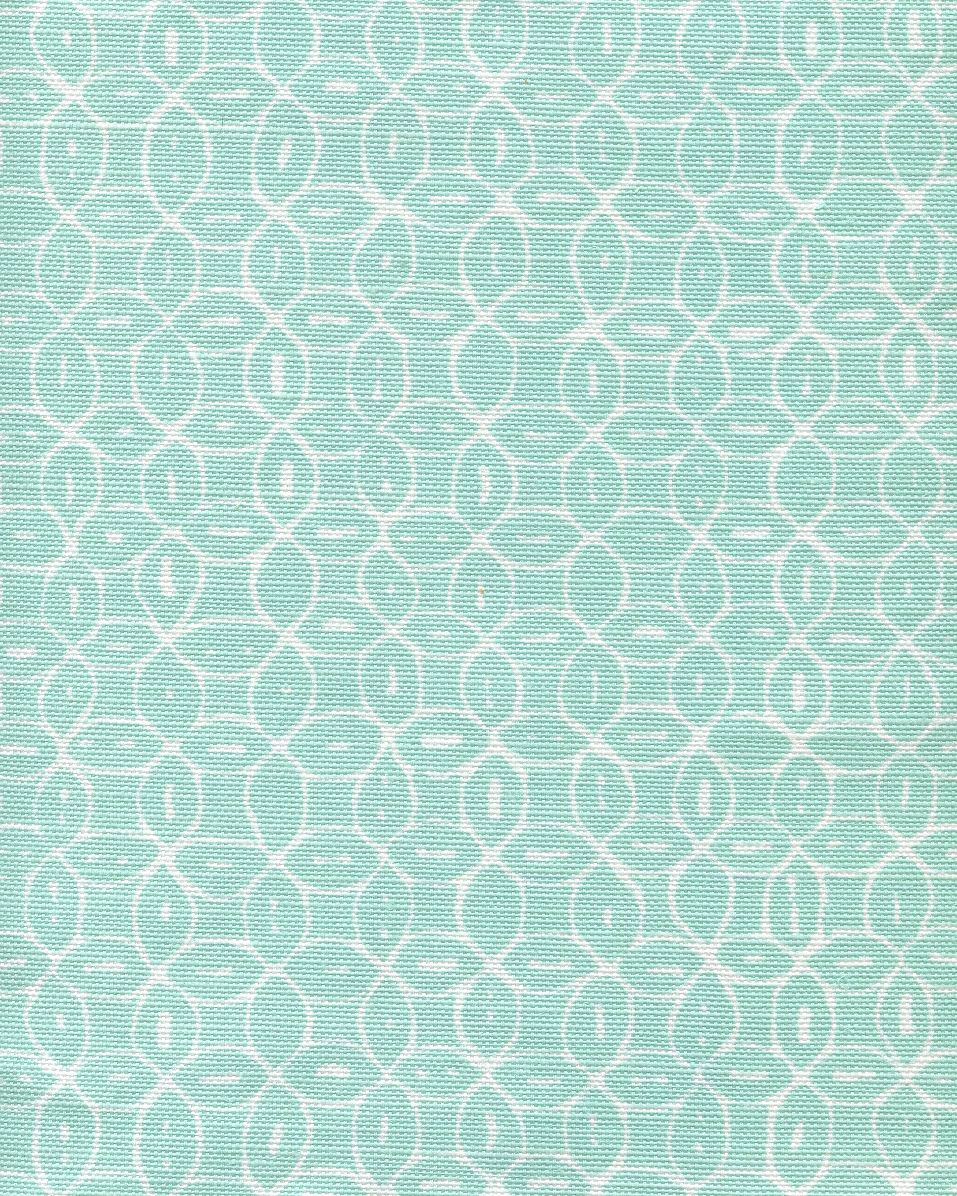 6455-13 MELONG BATIK REVERSE Light Turquoise on White Quadrille Fabric