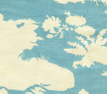 301980F PARADISE BACKGROUND Turquoise on Tint Quadrille Fabric