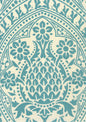 302133F PINA Dark Turquoise on Tint Quadrille Fabric