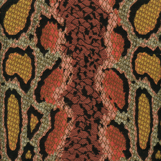 010910T Pythone Multi Rose with Gold Quadrille Fabric