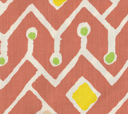 AC117-03 SAHARA MULTI COLOR Terracotta Purple Yellow Lime on Tint Quadrille Fabric