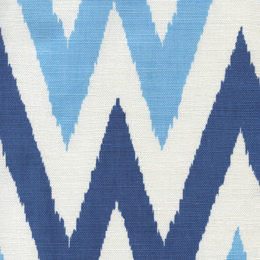 306026F TASHKENT II SMALL SCALE Blue Navy Blue on White Quadrille Fabric