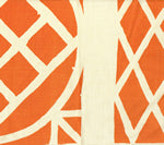 6025CU-05T TRELLIS BACKGROUND Orange on Tint Quadrille Fabric