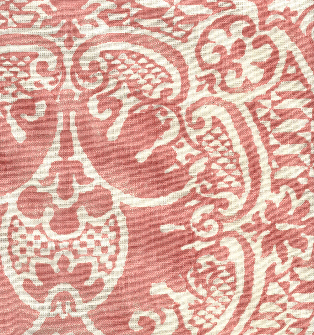 302212F VENETO Terracotta on Tint Quadrille Fabric