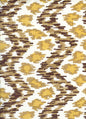 7335V-05T ZIZI VERTICAL Brown Camel Gold on Tint Quadrille Fabric