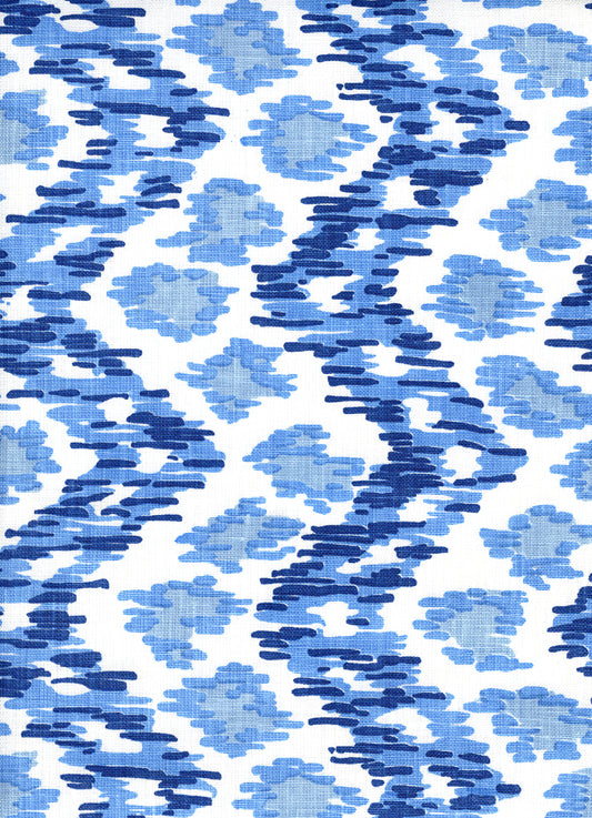 7335V-01W ZIZI VERTICAL Navy French Sky on White Quadrille Fabric