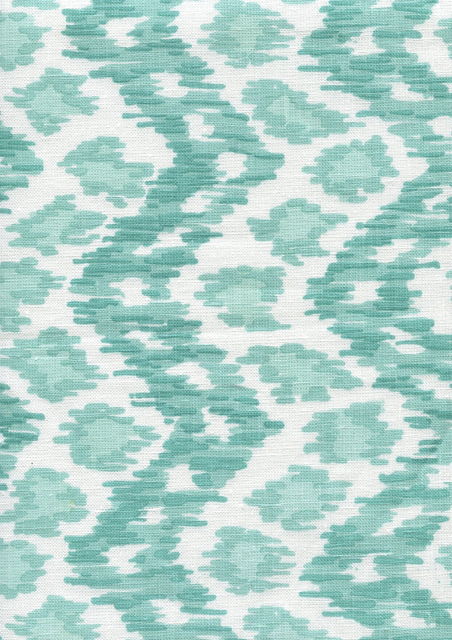 7335V-04W ZIZI VERTICAL Aquas on White Quadrille Fabric