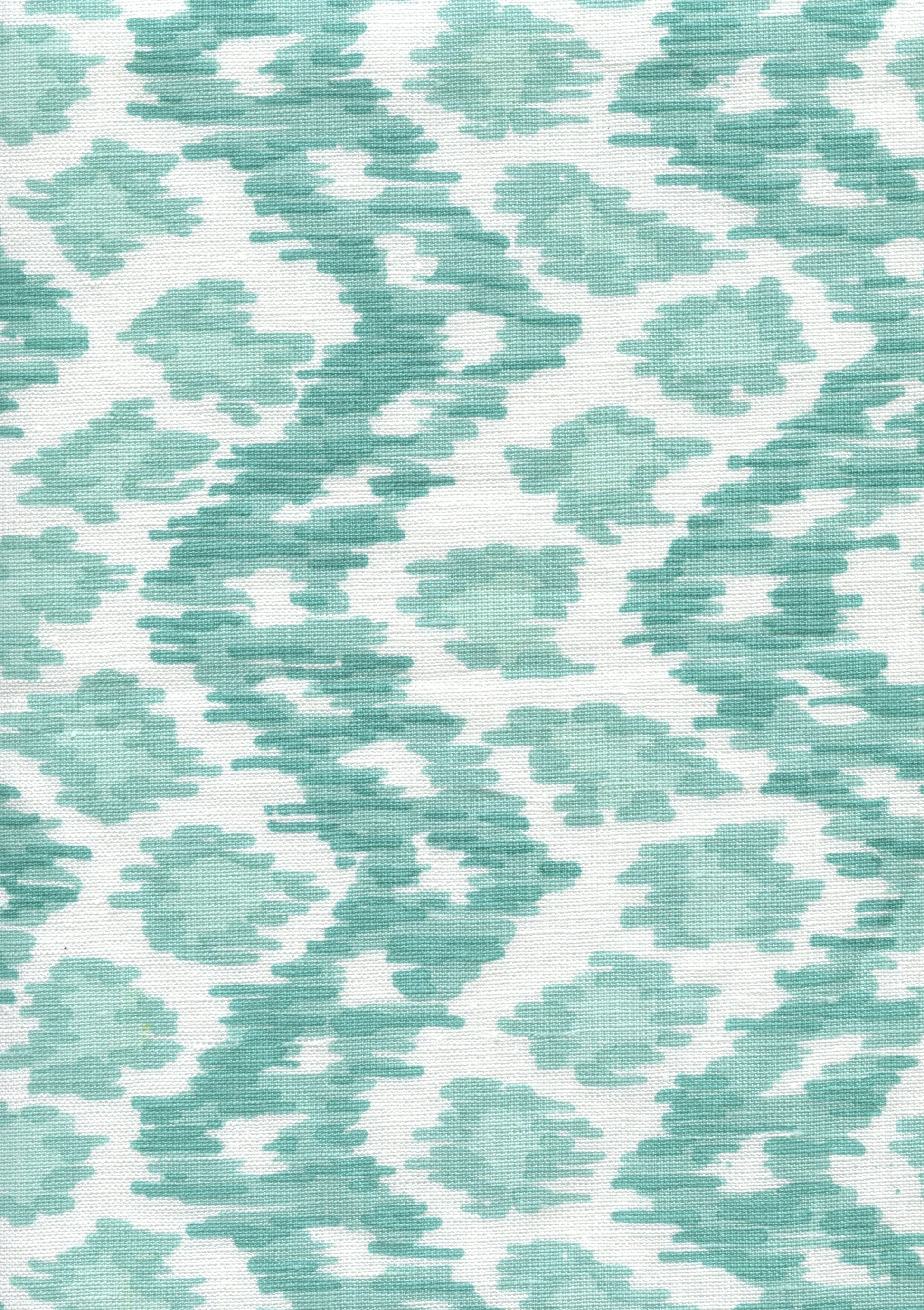 7335V-04W ZIZI VERTICAL Aquas on White Quadrille Fabric