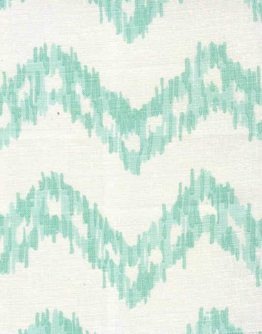 7330-04W ZIZI ZIG ZAG Aqua on White Quadrille Fabric