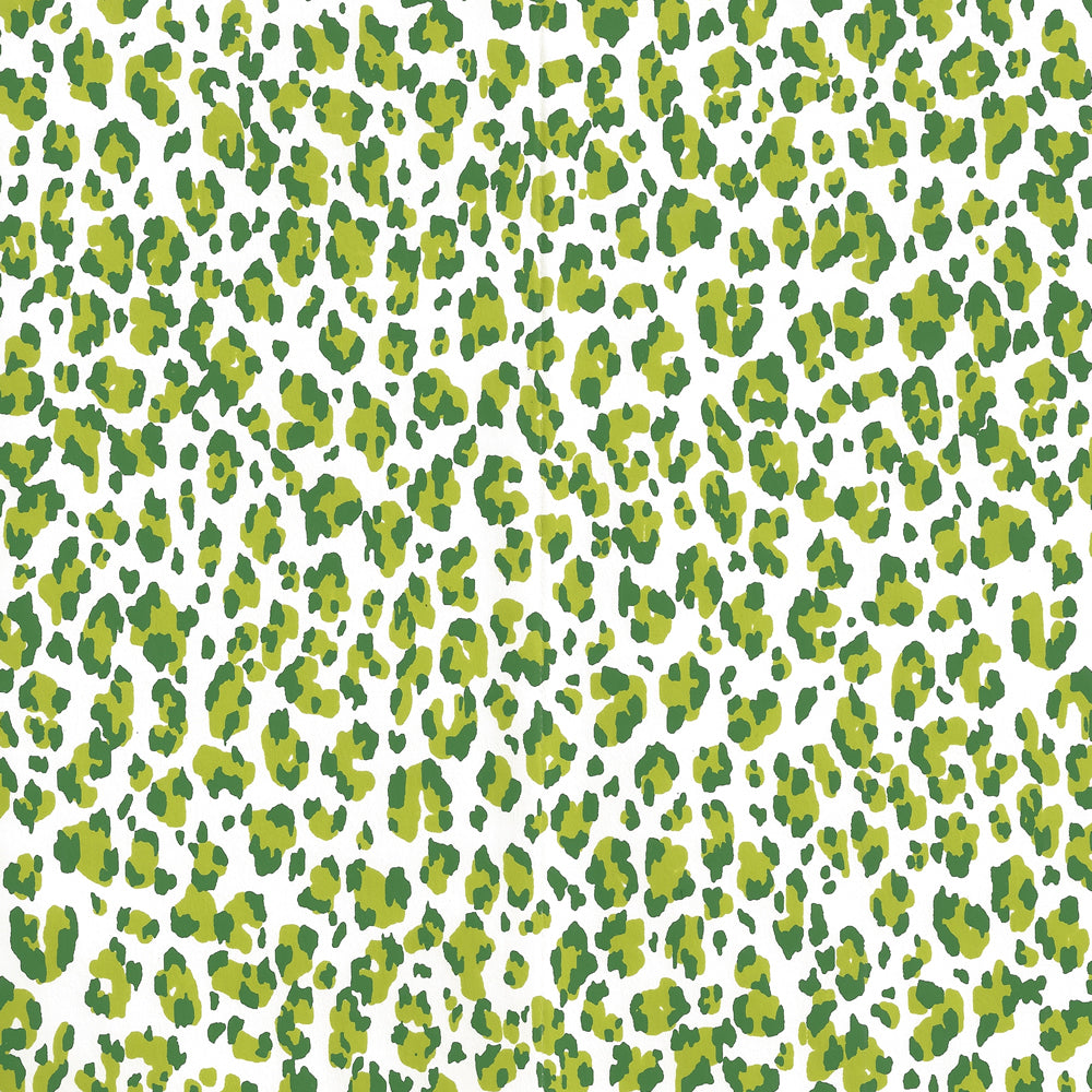 305081AWP BONAPARTE Lime Forest Green Almost White Quadrille Wallpaper