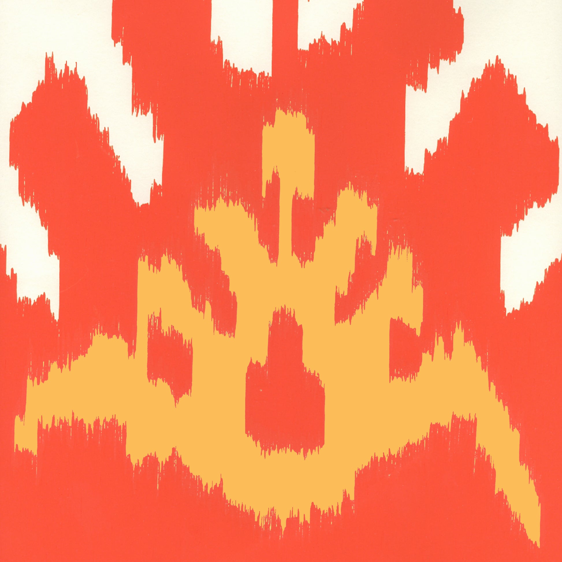 302830W-02AWP KAZAK Coral New Yellow Quadrille Wallpaper