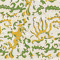 6640CU-02 HULAI BATIK Green Yellow on White Quadrille Fabric