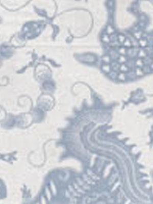 103-21 INDRAMAYU Bali Blue on White Quadrille Fabric