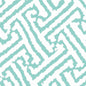 6620-04WPV JAVA GRANDE Turquoise On White Quadrille Wallpaper