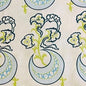 MOON FLOWER Turquoise On White Katie Ridder Fabric