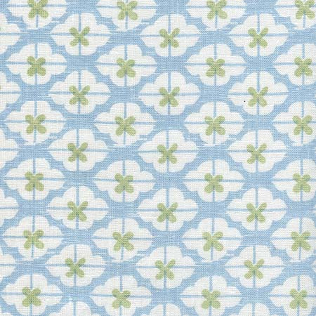 7135-10W KYOTO TWO COLORS Soft French Green Windsor Blue Quadrille Fabric