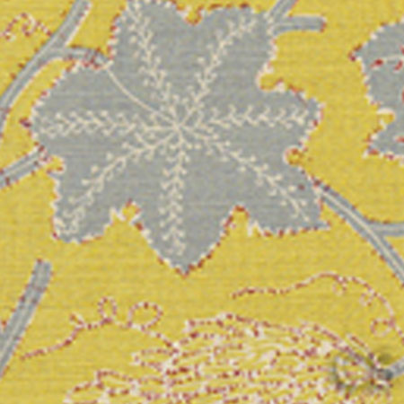 146-60 LES OISEAUX ENCHANTES Yellow Slate Quadrille Fabric