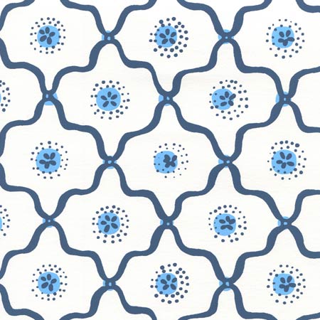 306320W-04WWP LONGFELLOW Navy French Blue On White Quadrille Wallpaper