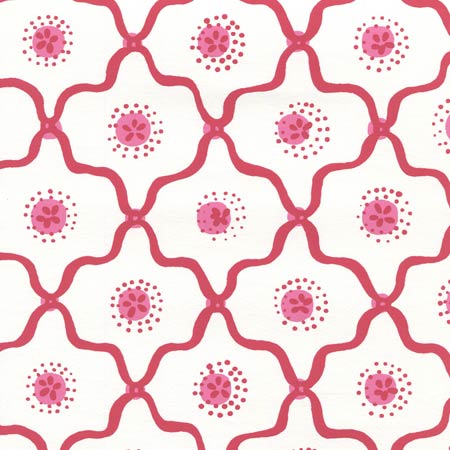 306320W-03WWP LONGFELLOW Strawberry On White Quadrille Wallpaper