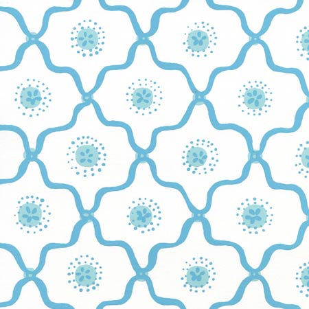 306320W-01WWP LONGFELLOW Blue,White Quadrille Wallpaper