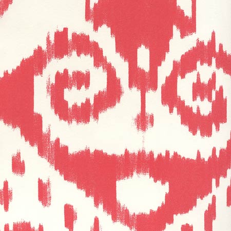 306050W MALAYA Red On Almost White Quadrille Wallpaper