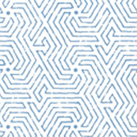 2510-08WP MAZE French Blue Quadrille Wallpaper