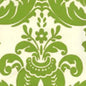 302162W MONTY Apple Green On Off White Quadrille Wallpaper