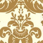 302166W-M MONTY Gold Metallic On Off White Quadrille Wallpaper