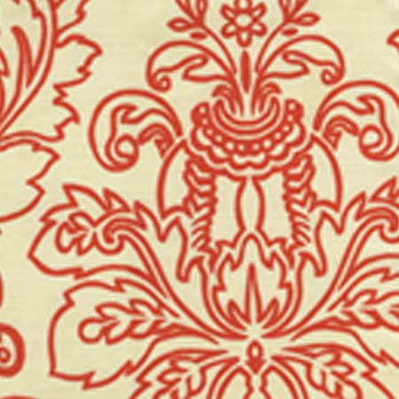 302752F MONTY OUTLINE Burnt Orange on Tint Quadrille Fabric