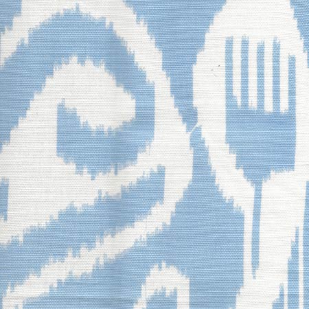 303044WLC NOMAD Zibby Blue on White Linen Cotton Quadrille Fabric