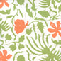 6650W-05WP SEYA Leaf Green Orange Quadrille Wallpaper