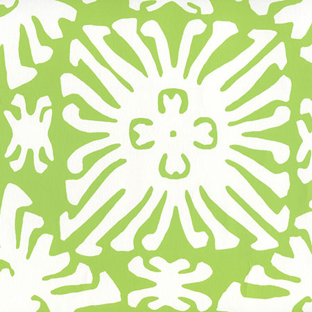 2485WP-02 SIGOURNEY REVERSE SMALL SCALE Jungle Green On White Quadrille Wallpaper