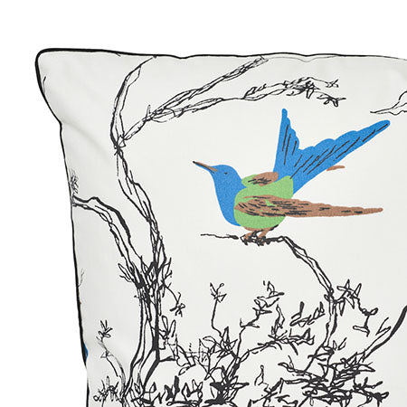 BIRDS & BUTTERFLIES Multi On White Schumacher Pillow