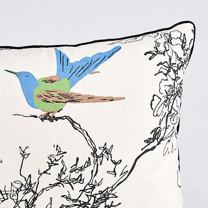 BIRDS & BUTTERFLIES Multi On White Schumacher Pillow