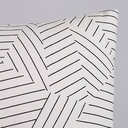 SO17605 DECONSTRUCTED STRIPE Schumacher Pillow-Black and White