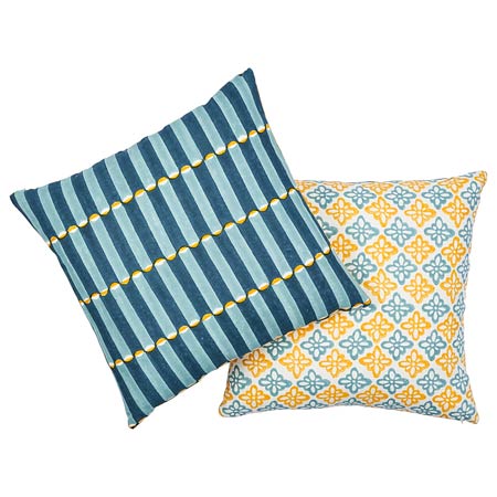 SO17930 PATTEE & LUNA Schumacher Pillow-Tumeric and Blue