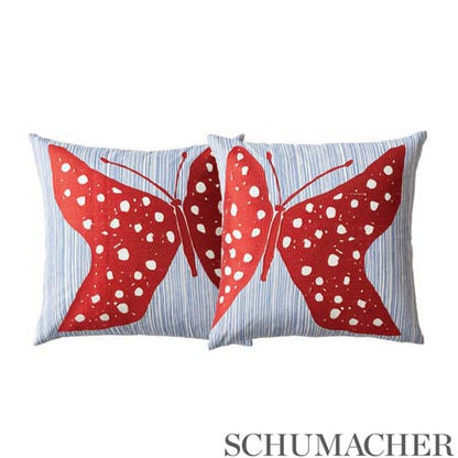 SO55 MARIPOSA Schumacher Pillow-18" x 18"-Red and Blue